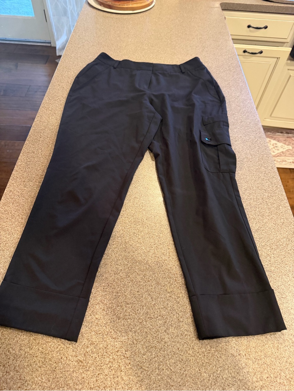 Chico's Black Cargo Capri with Thigh Pocket